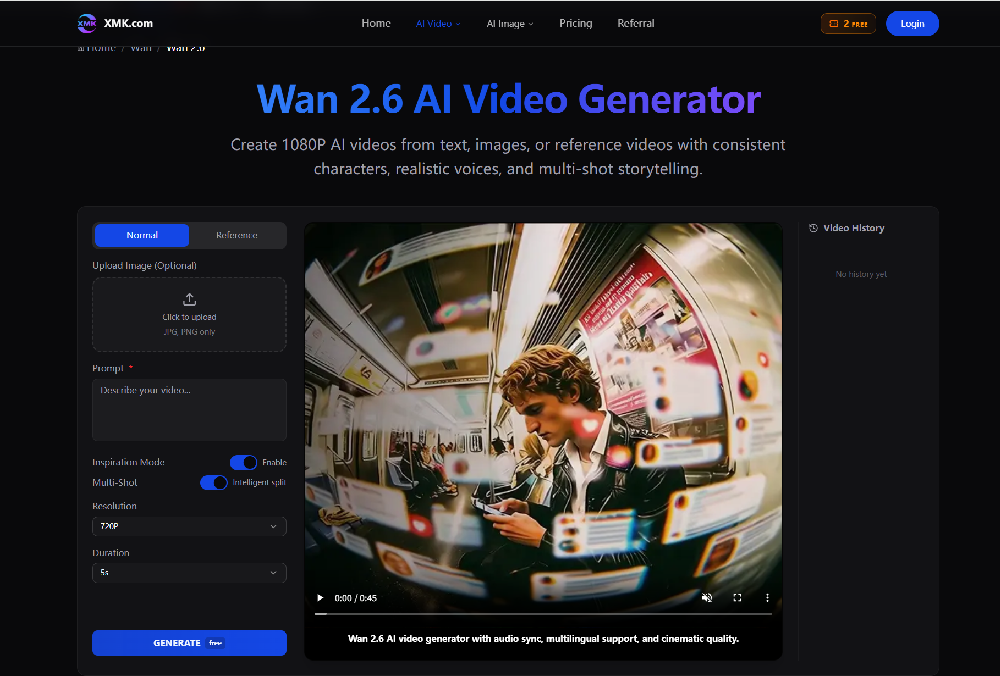 Wan2 Wan 2.6 AI Video Generator | Launchpad