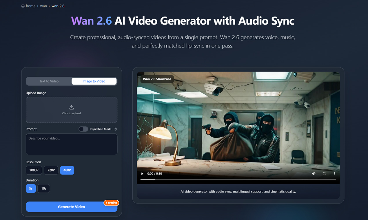 Wan 2.6 AI Video Generator | Launchpad