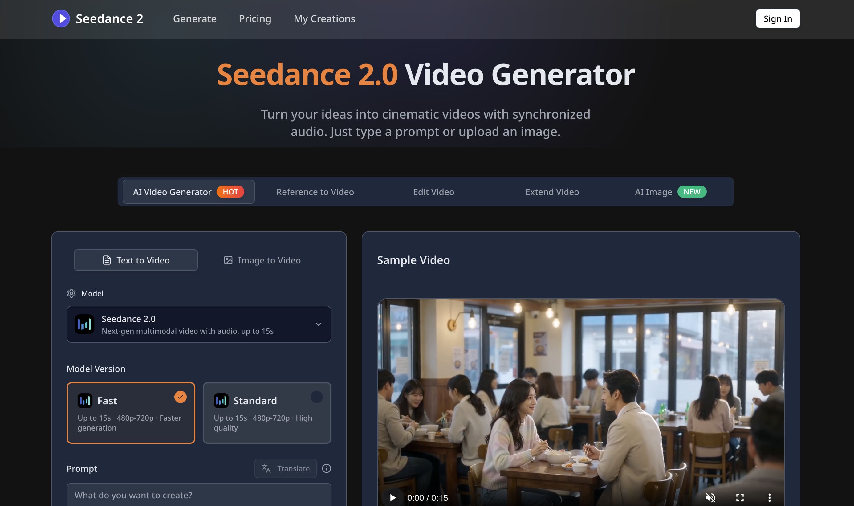 Cinematic AI Video Maker – Seedance 2.0 Video Generator | Launchpad
